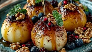 Baked Pears with Honey & Walnuts