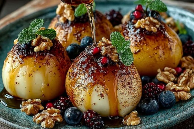 Baked Pears with Honey & Walnuts