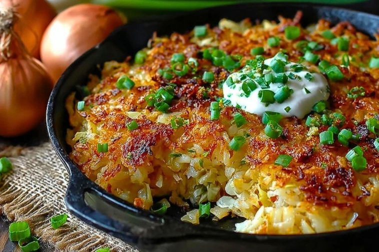 Irish Cheddar & Cabbage Hash Brown Skillet