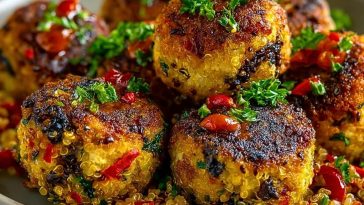 Mushroom Quinoa and Red Pepper Veggie Balls