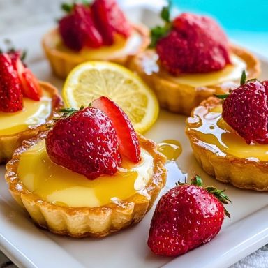Spring Bliss: Strawberry Honey Custard Tarts with Tangy Lemon Drizzle