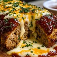 Stuffed Meatloaf with Mozzarella